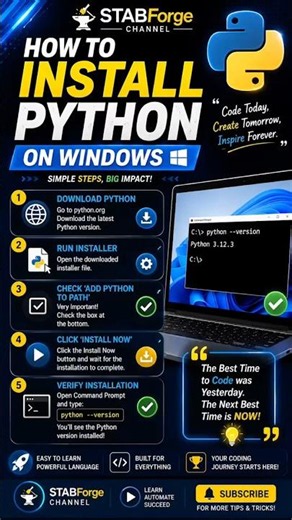 How to Install Python on Windows 11/10 | Complete Beginner’s Guide 🐍 | Python Installation Tutorial