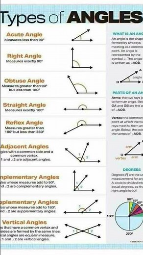 Types of Angles Explained in 1 Minute | Easy Geometry Lesson for Students#shorts