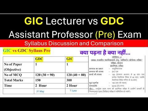 GIC vs GDC Syllabus Comparision What to Read for Your Preliminary Exam Syllabus Analysis
