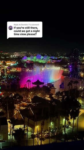 World of Color view from the Premium Club Level room at Pixar Place Hotel #pixarplacehotel #disney