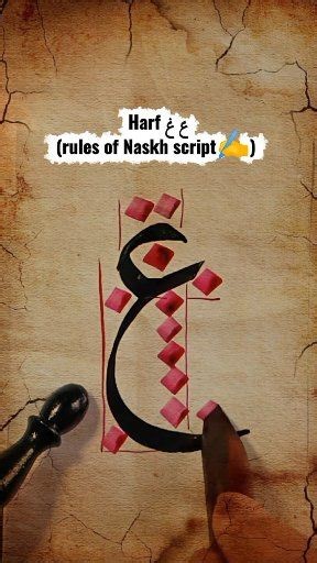 How to write harf ع غ with the rules of Naskh script✍️ Try it NOW... 😃 #calligraphy #reel #fyp #kaligrafi | Rini Khairunnisa Khat