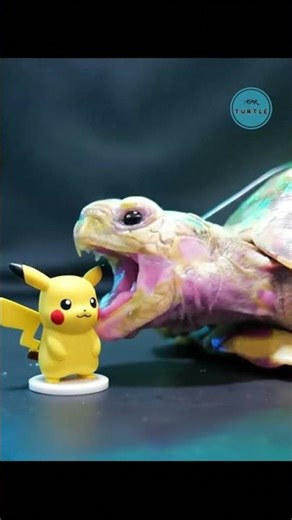 WATCH THIS GIANT TURTLE DEVOUR THE FAMOUS POKÉMON PIKACHU #Pokemon #Pikachu