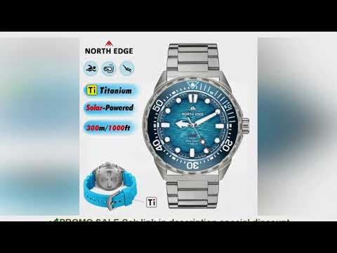 NORTH EDGE 2025 NEW+ TRITON-TI Titanium Solar-Powered Diving Watch Luxury Quartz Watches For Men 300