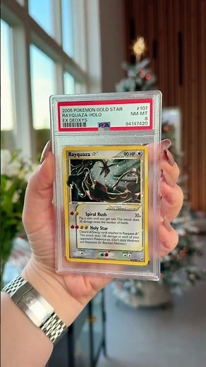 This card!!! 😮‍💨 Rayquaza Gold Star PSA 8 🔥🖤 #pokemon #goldstar #pokemoncollector #rayquaza