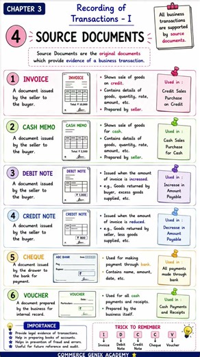 📘 Source Documents | Invoice, Cash Memo & Voucher#Accountancy #Commerce #Class11
