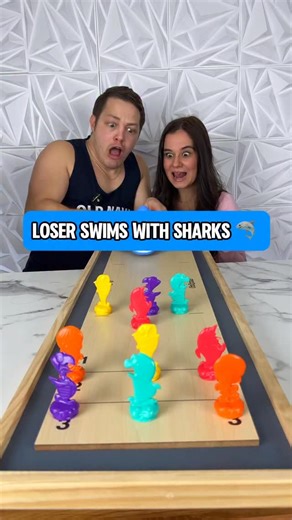 Dan Izzo on Instagram: "Shark strike! Shark Bowling 🎳 #Familyfun #bowling #boardgames #games #couplechallenge"