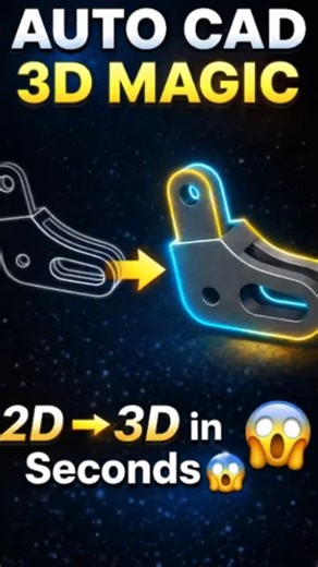 AutoCAD 2D to 3D Mechanical Part Tutorial 🔥 | Easy CAD Modeling Trick #shorts