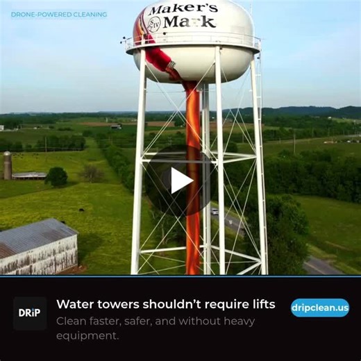 How Do You Clean a 150-Foot Water Tower Without Scaffolding? | DRIP® | Drone-Powered Commercial Exterior Cleaning