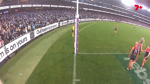 Goal post vision shows Steven May come back and confront Max Gawn a SECOND time. Stream The Agenda Setters on 7plus 👉 bit.ly/theagendasetters | 7AFL