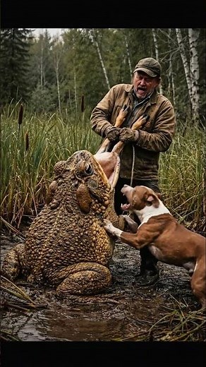 This Giant Frog Shocked Everyone in the Forest 😨 #giantfish #MonsterFrog #Wildlife