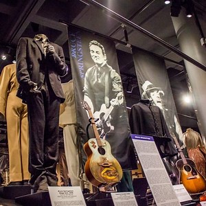 Who has seen Rock & Roll Hall of Fame Inductee Bruce Springsteen the most times in concert? #TheBoss rolls into #Cleveland tonight, and we have this historic set – including handwritten lyrics and one of his most-played guitars – every day! #Bruuuuuuuce | Rock & Roll Hall of Fame