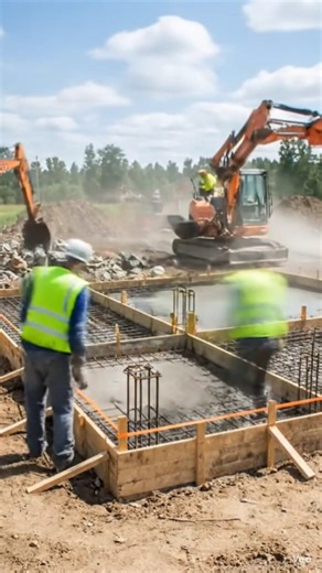 How Do They Build a House Foundation This Fast?! 😳 #shorts”#usa #usashorts