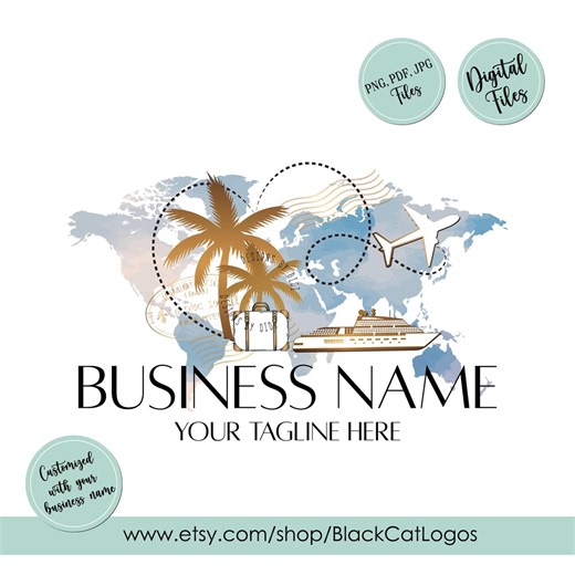 Travel Agent Logo, Travel Logo, Travel Agency Logo, Airplane Cruise Ship Heart Suitcase Travel Design, Tourism Logo, Vacay Graphic Design - Etsy Canada