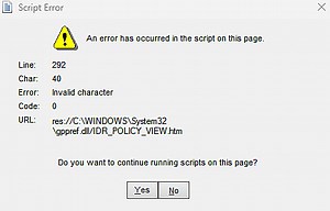 Error in GPMC when trying to edit registry