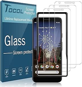 TOCOL [3 Pack] for Google Pixel 3a XL Screen Protector Tempered Glass HD Clarity Touch Accurate [9H Hardness] Easy Installation Tray