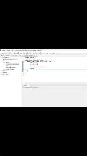 Addition of Two Numbers in java #java #shorts #javatips #shortvideo