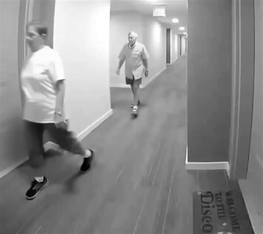 A kind neighbor noticed an elderly couple walking up and down the hallway every day for exercise. So she set up a little table with snacks and drinks to cheer them on and give them some extra motivation. Their reaction is absolutely adorable.