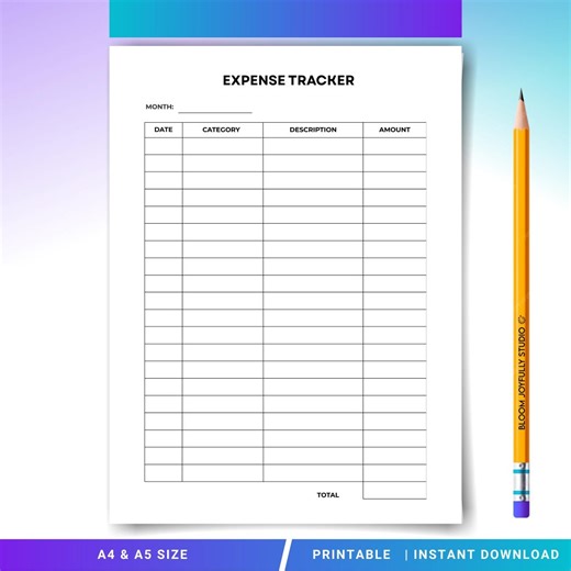 Expense Tracker PRINTABLE - Monthly Expense Log and Budget Planner - Daily & Monthly Expense - Financial Tracker - A4/A5 - Instant Download - Etsy