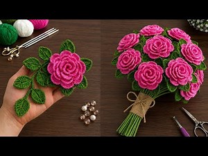Easy Crochet Rose Bouquet Tutorial for Beginners 🌿