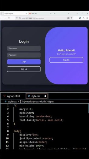 signup page style (power of css coding language) #coding #programming