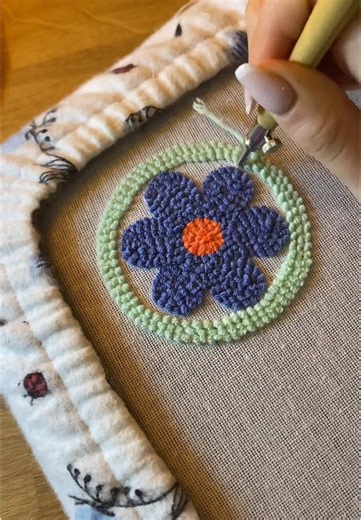 Punch Needle Flower Coaster ASMR Tutorial
