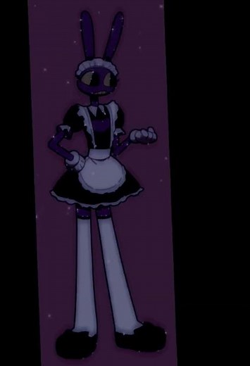 jax + maid costume#the amazing digital circus#jax💜:😒😳#jax all a maid😳🖤🤍#
