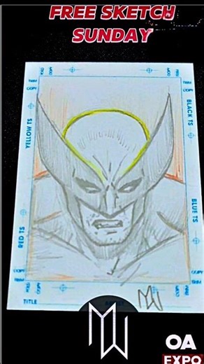 🔥 WOLVERINE Sketch Card 🔥 OA EXPO - Quick Sketch by Myles Wohl #sketch #expo #art