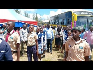 JOY at Kyumbi Secondary School in Mavoko Constituency as MP Patrick Makau delivers a NEW SCHOOL BUS.