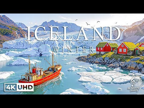 Iceland 4K Ultra HD - Arctic Landscapes, Frozen Waterfalls & Iceland Volcano