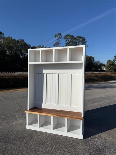 The Regency | Custom Handmade Hall Tree With Bench & Storage | Entryway Organizer | Solid Wood Furniture - Etsy