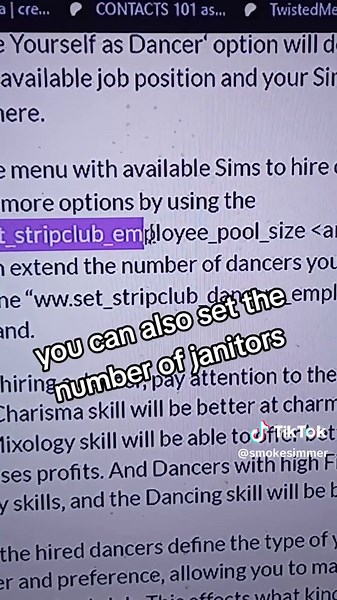 wicked whims extended dancers cheat, in case you didn't know 😘🙏🏾👑 #fyp #sims4 #ts4 #thesims4 #wickedwhims #wickedwhimsmod