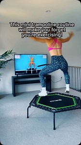 When you’re jumping to the beat, it doesn’t even feel like a workout—it feels like dancing! My goal is to make fitness as fun as possible! 😍✨ #Rebounding #MiniTrampolineWorkout #JumpForJoy #CardioFun #DanceWorkout #FeelGoodFitness | Jump&Jacked
