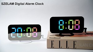 Watch SZELAM Digital Alarm Clock for Bedroom - Color Font on Amazon Live