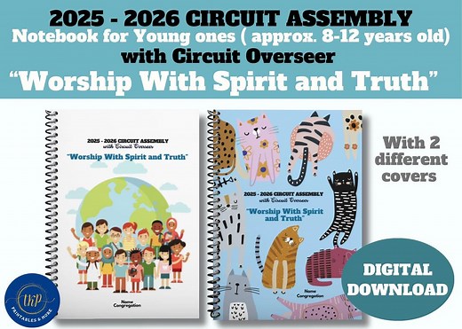 2025 - 2026 JW Assembly With Circuit Overseer “worship With Spirit and Truth” ~ Notebook for Young Ones (approx. 8-12 Years Old) - Etsy