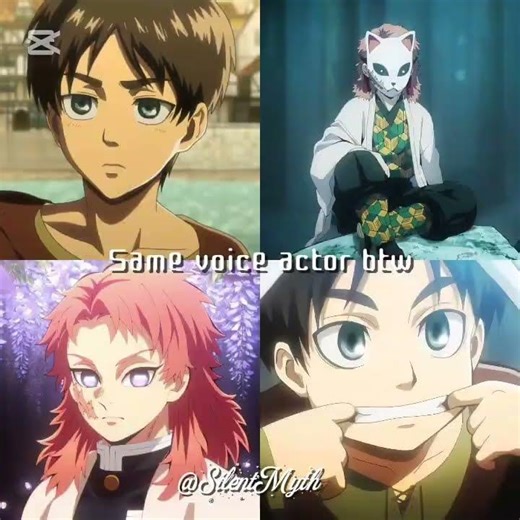 same voice actor btw......🤌🏻✨🌷🤍🫠#aesthetic #anime #demonslayer #kimetsunoyaiba #kny #silentmyth
