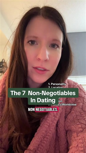 Replying to @eshe✨ 1. Personality 2. Location 3. Children 4. Finances 5. Career 6. Religion 7. Politics/Worldview #datingdealbreakers #datingtipsforwomen #datingcoachforwoman #datingadviceforwomen