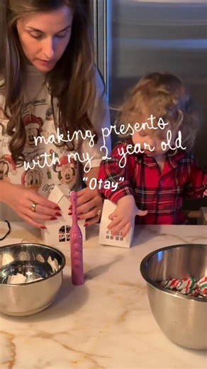 Bridgette Feuerstein | Halfway Hippie on Instagram: "I have so much behind the scenes to share from prepping for my favorite things party and all the little details that went into it… but I couldn’t wait to share this extra special moment 🥹 Leighton helping me fill all the homemade caramels into boxes for my friends 🤍 She wanted to be part of every step (from cooking to decorating) and seeing your kids fall in love with the things you love is truly the coolest feeling. Loving this season of mo