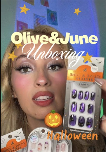 🎃🐈‍⬛ thank you @Olive & June 🧡💛💅🏼✨🥺🥹 Ready for Halloween 👻 #asmr #asmrnails #oliveandjunenails #unboxingvideo #halloweennails