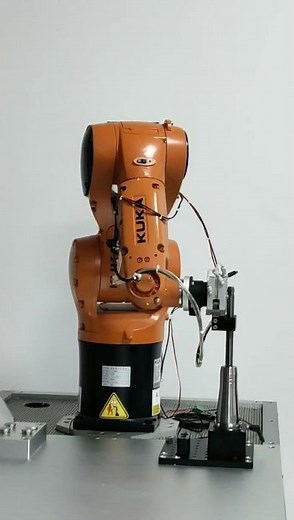 6-axis force/torque sensor +KUKA—Flexible Precision Shaft-Hole Assembly #industrial #manufacturing