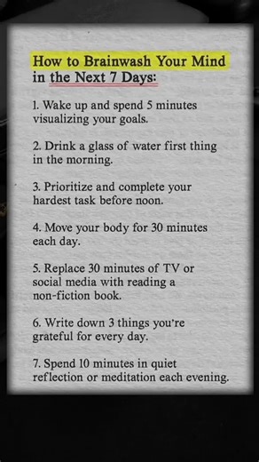 Reprogram Your Mind in 7 Days🧠#Mindset#SelfImprovement #shorts #motivation #viral #trending #fyp