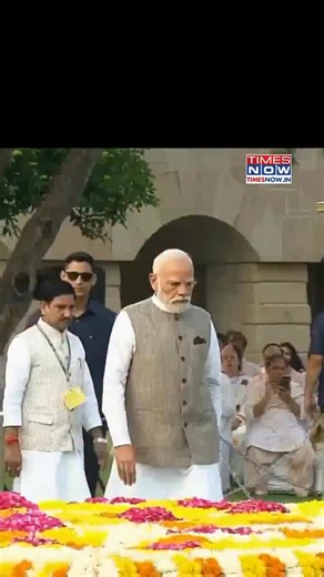 Delhi: Prime Minister Narendra Modi arrives at Raj Ghat to pay tribute to Mahatma Gandhi, on his birth anniversary today. [Gandhi jayanti, PM Modi] #NewsWithTN | TIMES NOW