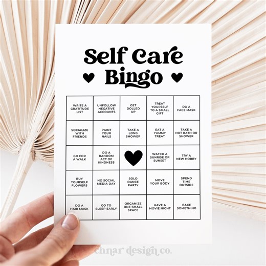 Self Care Bingo Printable, Prefilled Self Care Challenge, Wellness Bingo Card Template, Mental Health & Self Love Activity, Instant Download - Etsy