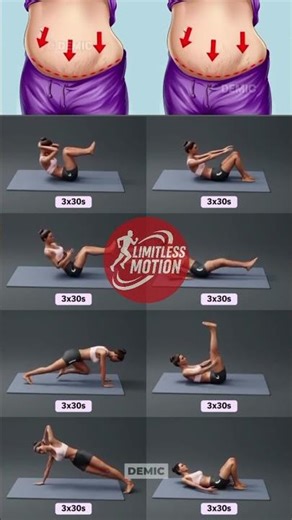 🔥 8 Exercises to Burn Belly Fat & Tone Your Body 💪