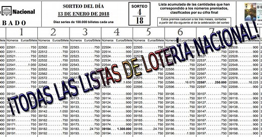 Resultados loteria nacional - lista oficial de premios