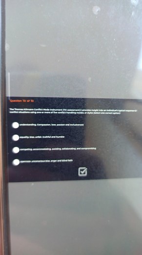 The Thomas-Kilmann Conflict Mode Instrument (TKI assessment) pr... | Filo
