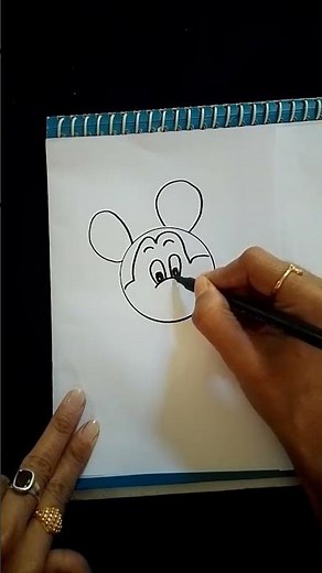 How to draw mickey mouse face@Simple drawing for kids
