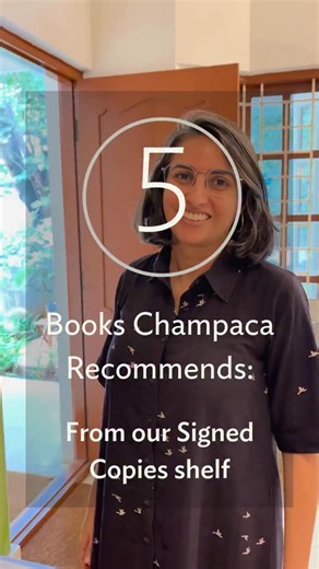 Champaca on Instagram: "Every week, in 5 Books Champaca Recommends, we pick a small stack from our shelves and gather them around a theme. This week, we are celebrating something that feels a little special to us as an independent bookstore: signed copies.​ As a store that curates books and events, we often get to host conversations, launches and readings, and many of those evenings end with authors sitting at our tables, signing and scribbling notes into books. Walk into our stores in Vasanthna