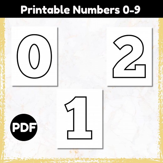 Large Bubble Number for Classroom| Big Number Templates| Printable Block Numbers| Poster Kindergarten| Homeschool Teaching Resources PDF 0-9 - Etsy