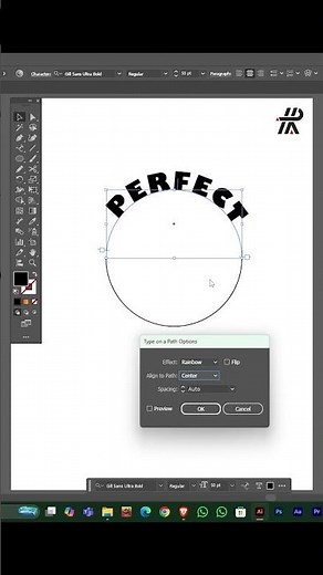 Perfect text type on a path. How to type on a path in Adobe Illustrator? #tutorial #tutorials