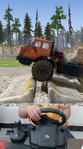 Spintires: MudRunner - Truck vs speed bump easily but their loads are heavy #666 #mudrunner